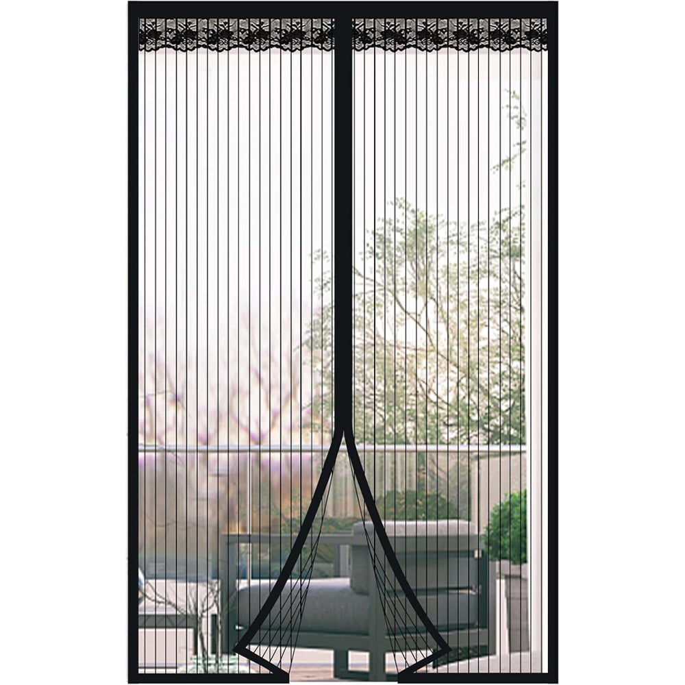 Moskitiera magnetyczna na drzwi balkonowe, do salonu, na taras (czarna, 100 x 210 cm)