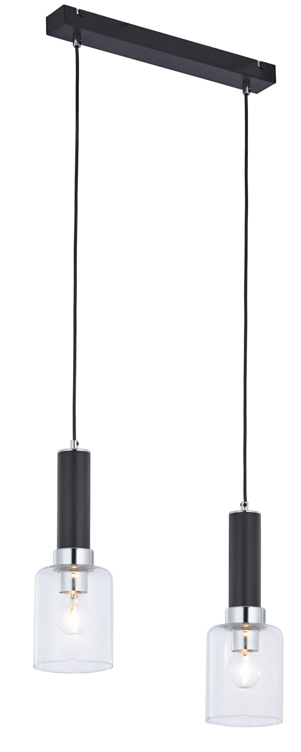 Lampa wisząca Tuluza Jupiter czarno-srebrna E27 44x12x39-80 cm 1 szt.