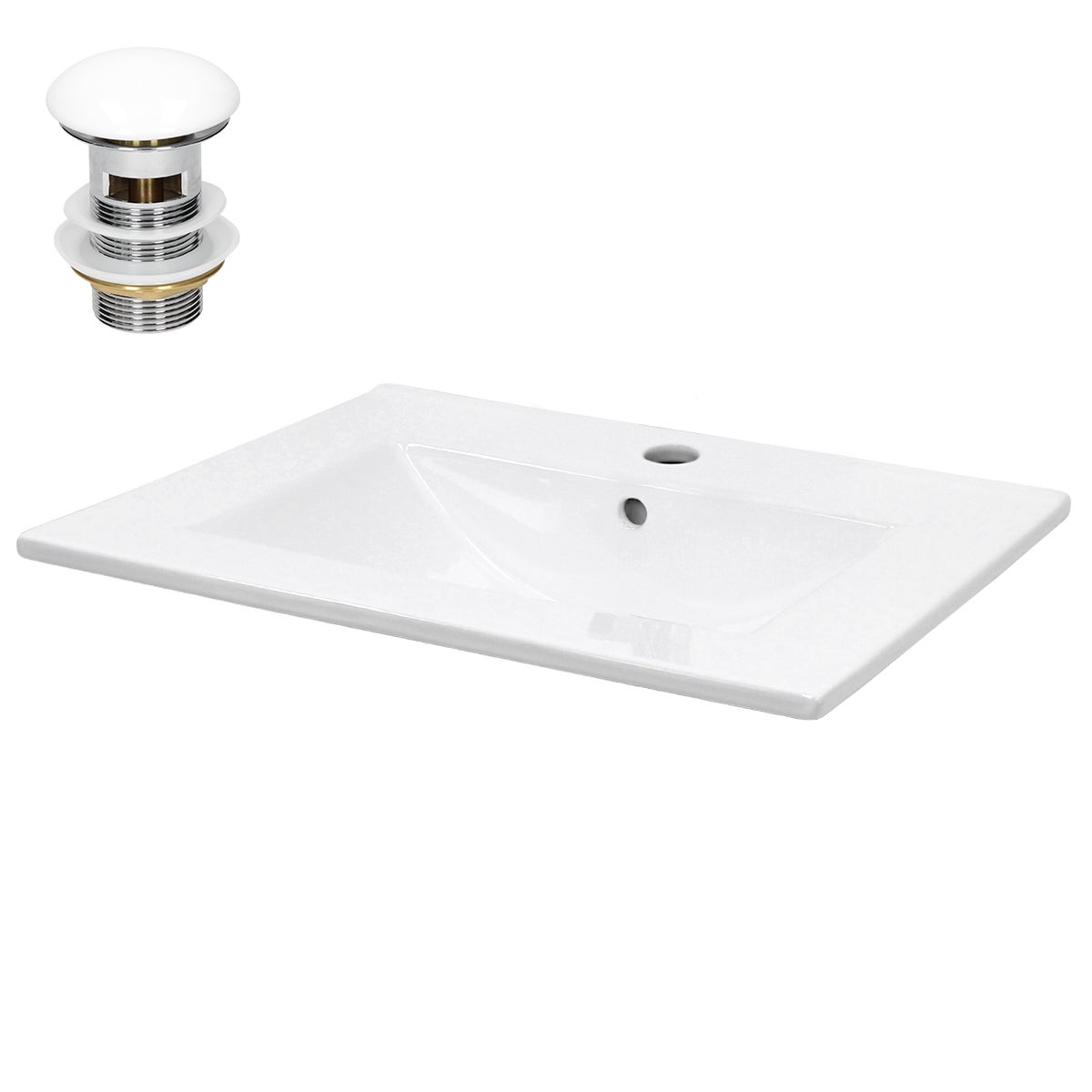 Ceramiczna miska umywalkowa 610mm x 465mm x 175mm White