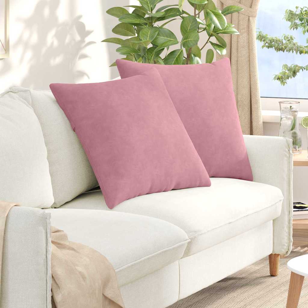 Poduszki na sofę 2 pcs Różowy 80 x 80 cm Tkanina sztruksowa vidaXL