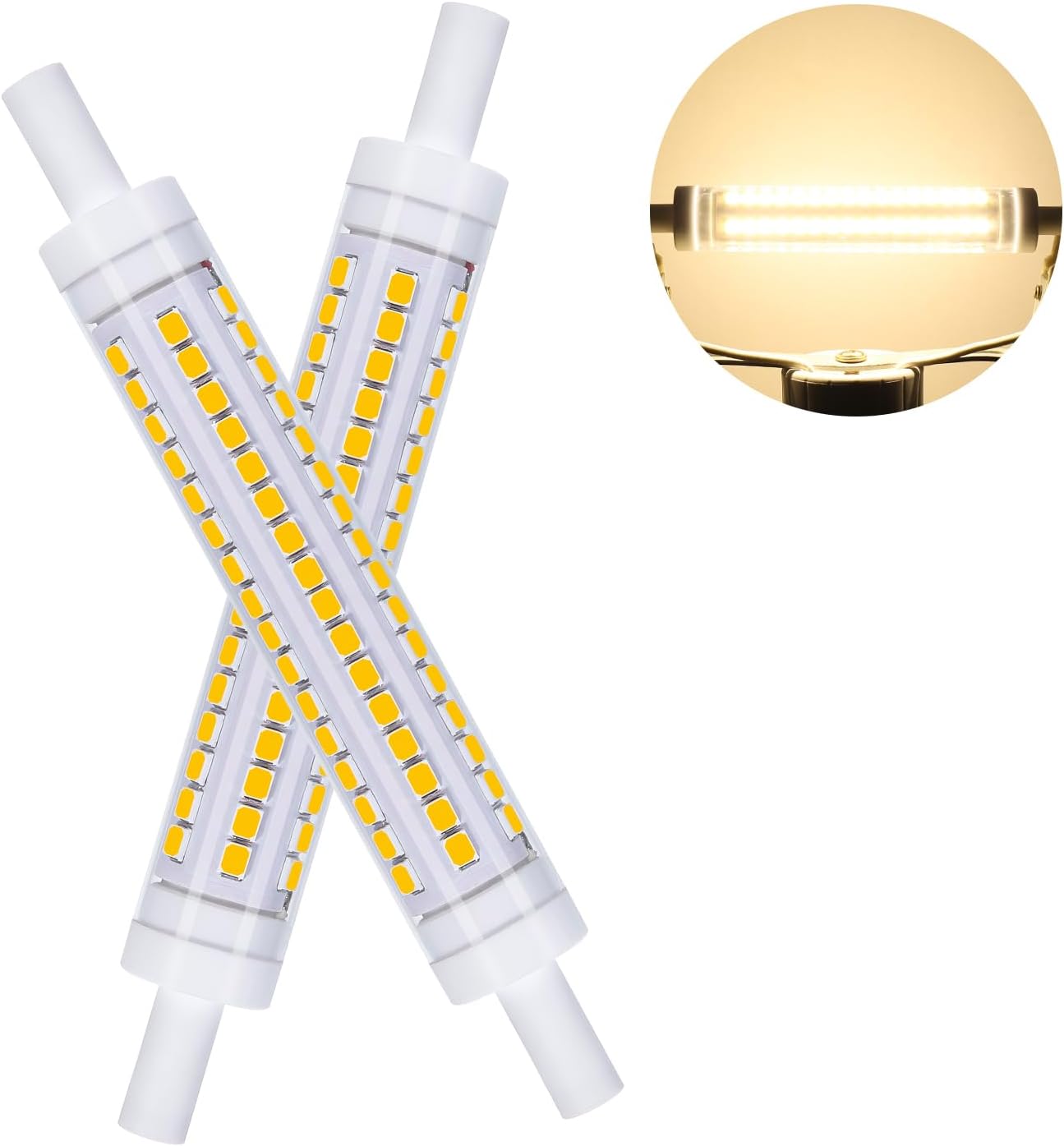 Zestaw 2 żarówek LED R7S 118 mm, 9 W Żarówki LED zastępują żarówki halogenowe 100 W, 6000 K, naturalna biel, 1000 lm, wiązka światła 360°, do lamp w k