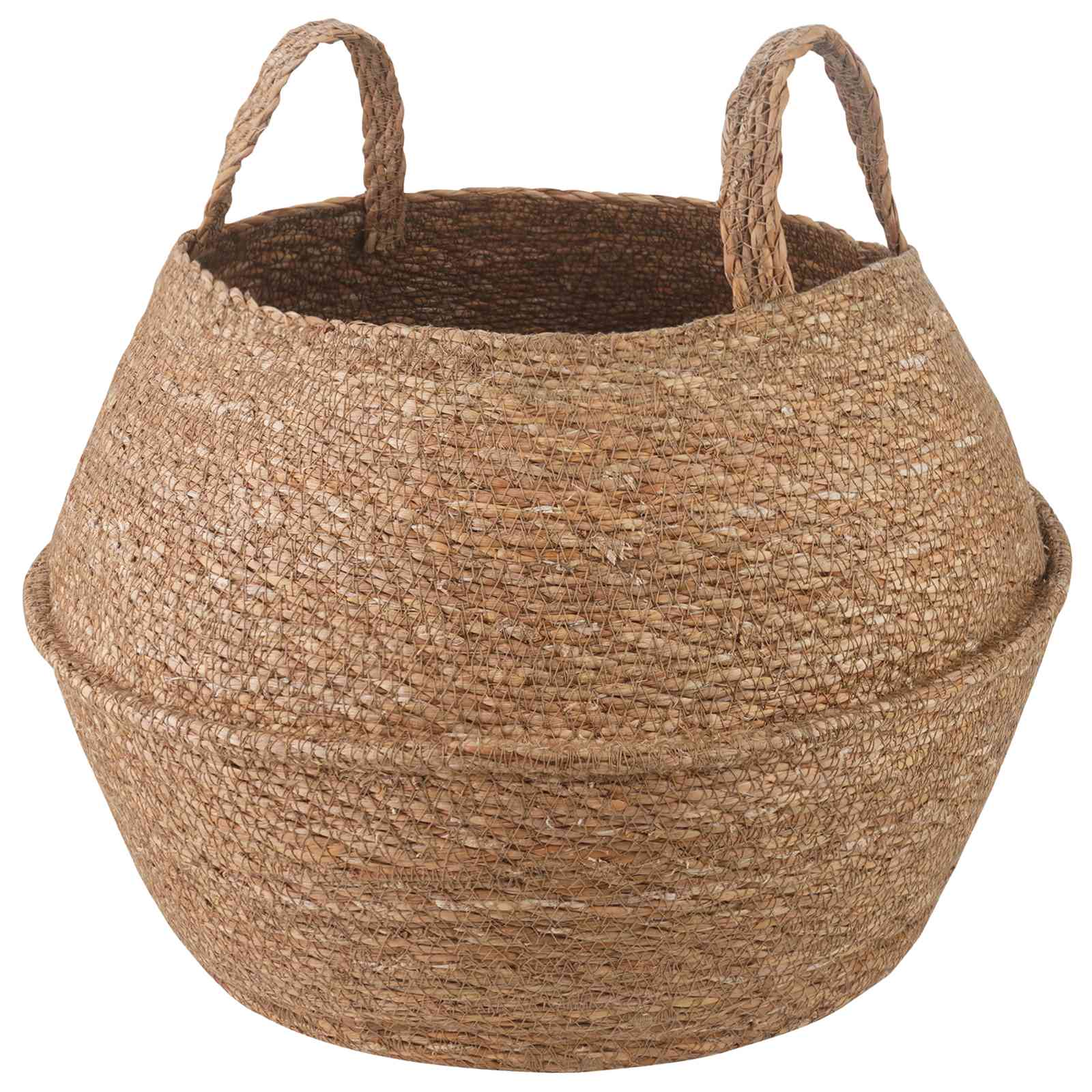 Doniczka z uchwytami naturalny Ø 45 x 36 cm 100% Trawa morska