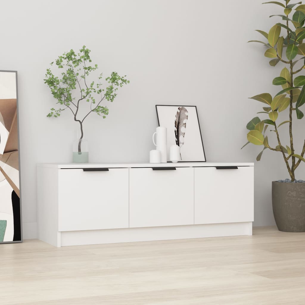 Stojak na telewizor VidaXL z drewna inżynieryjnego 102x35x36,5 cm biały