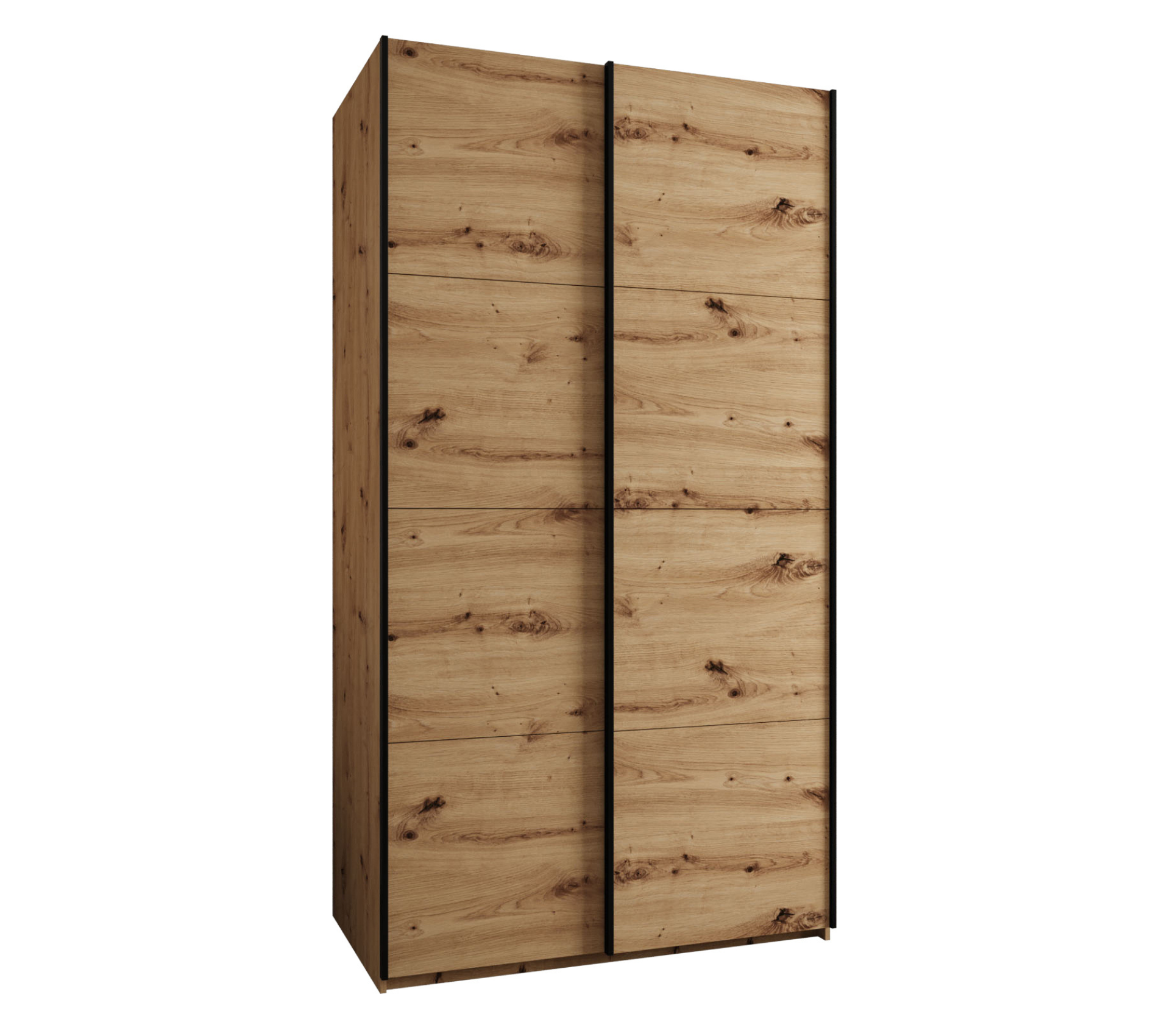 Szafa przesuwna wysoka Lux 1 130 x 64 x 245,5 cm artisan + artisan + u. czarny - Abiks Meble