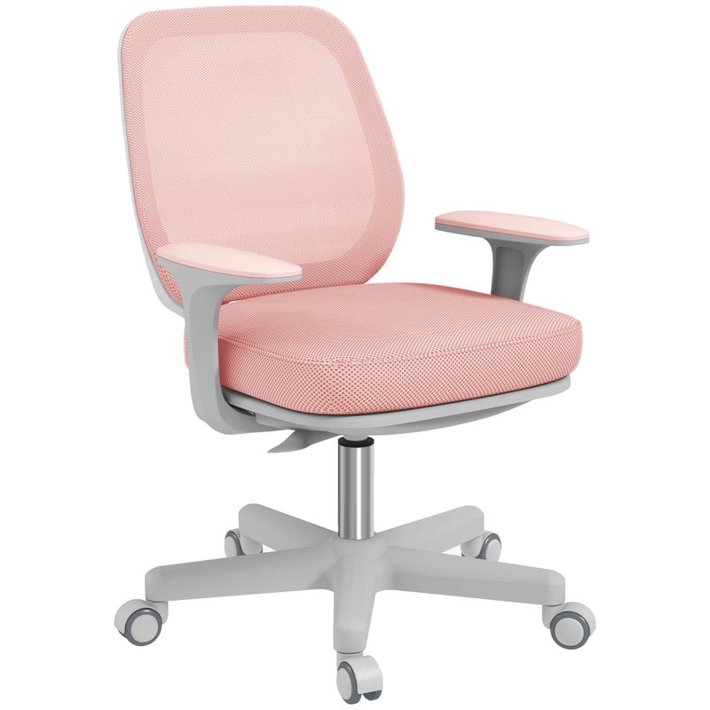 Ergonomiczny obrotowy fotel biurowy z regulacją wysokości, 55 x 48 x 82,5-94,5 cm, różowy