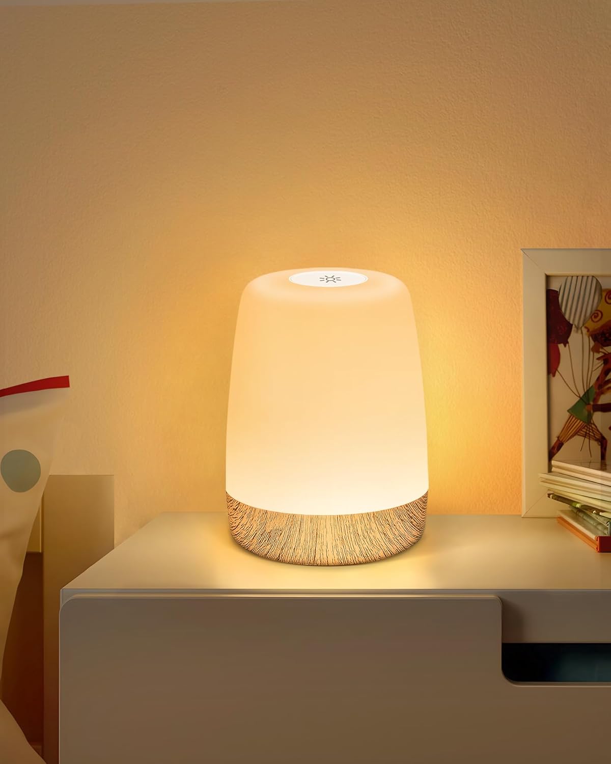 Mała bezprzewodowa lampka biurkowa, dotykowa lampka nocna LED o zmiennej intensywności, ciepłe światło, 256 zmieniających się kolorów RGB