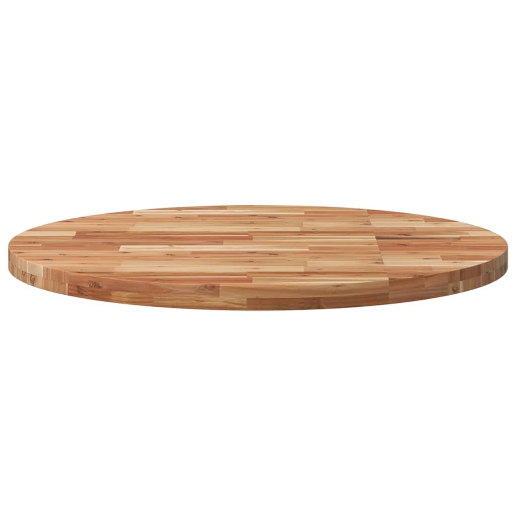 Blat Drewniany Akacjowy do Stolika Okrągły Ø 90 cm Grubość 4 cm Brązowy