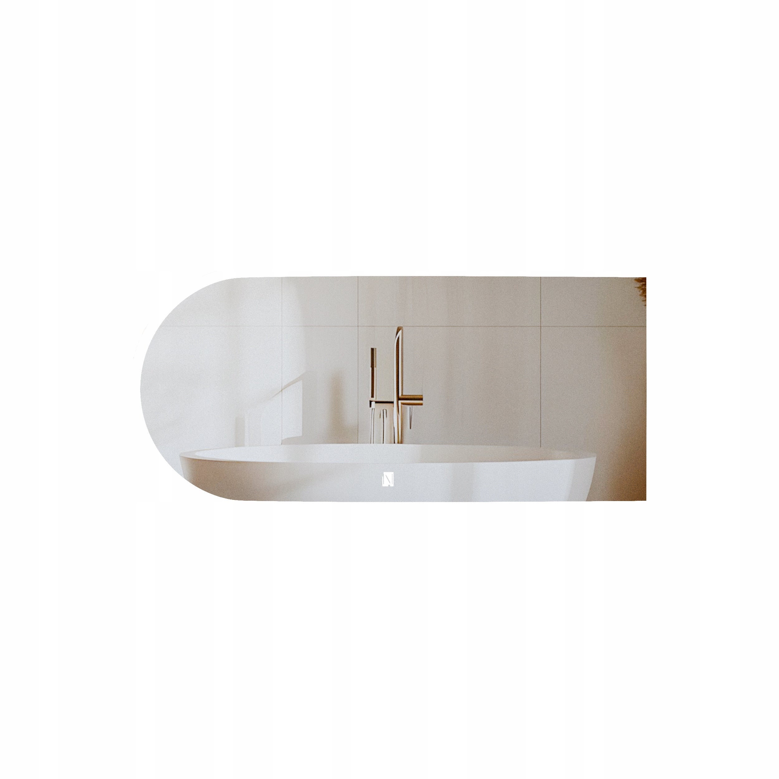 Lustro LED ścięte piaskowane z włącznikiem dotykowym 80 x 40 cm Neptun LUSTRZANY ŚWIAT