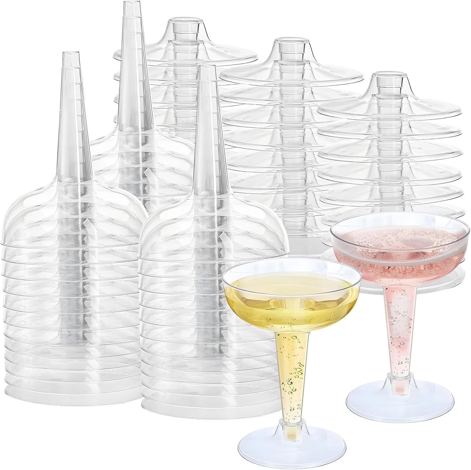 Kieliszki do szampana z przezroczystego plastiku 120 ml. Idealne do domu, restauracji i na przyjęcia.