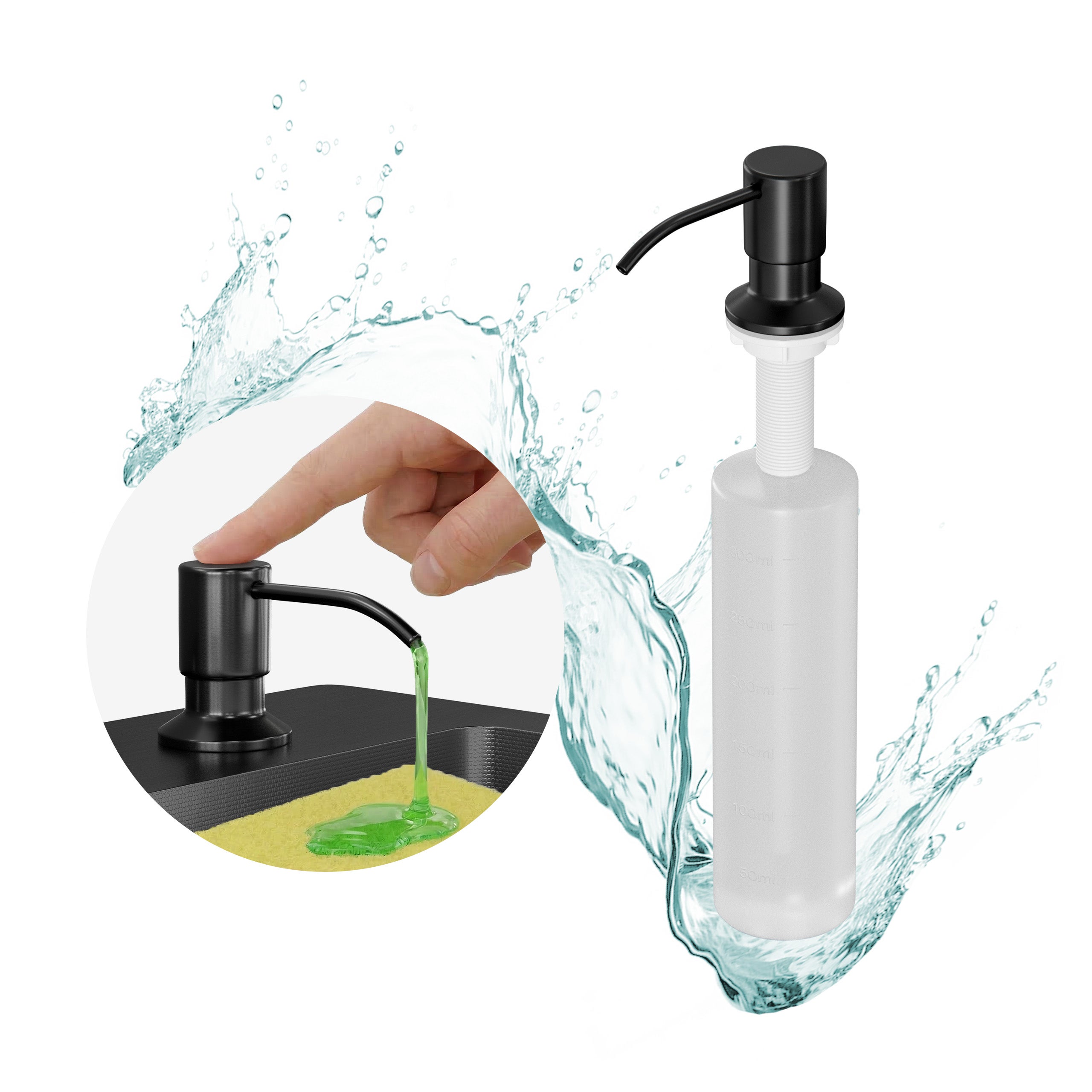 Dozownik płynu do mycia naczyń 300ml SEVANTE czarny 1 szt.