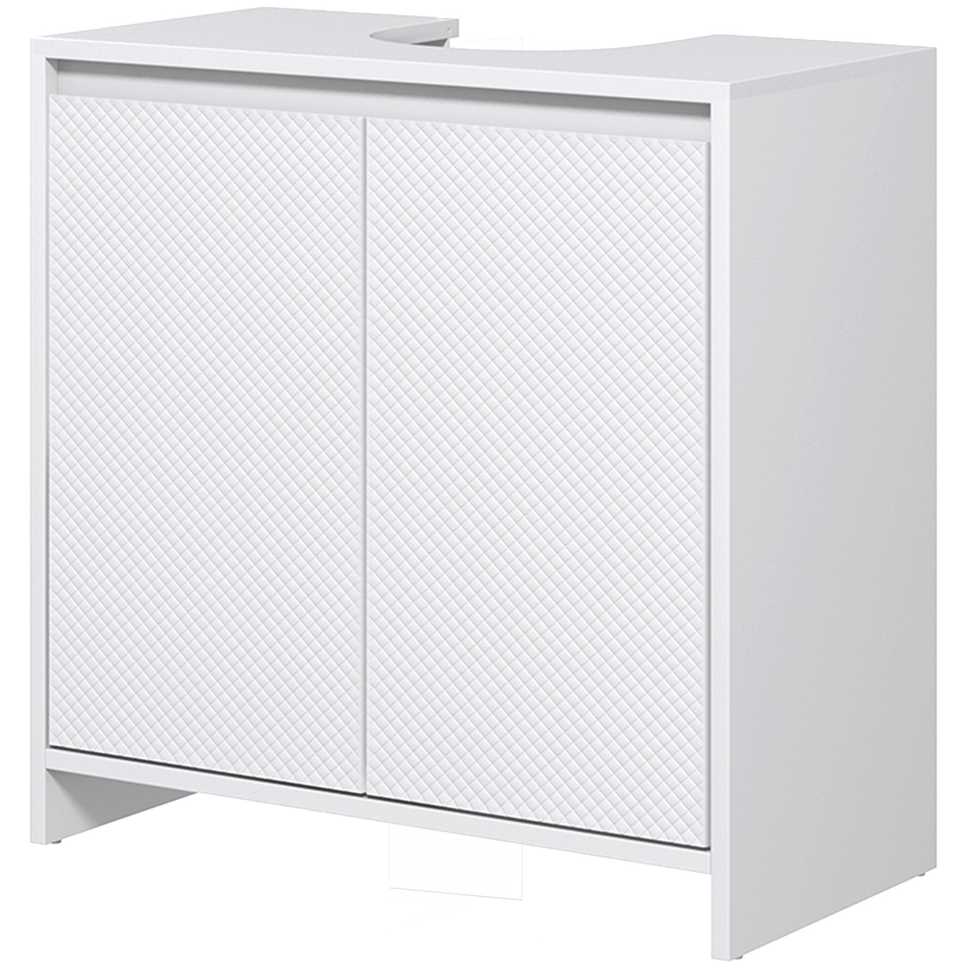 Szafka pod umywalkę 2-drzwiowa z regulowaną półką, szafka pod umywalkę, 60 szer. x 30 gł. x 60 wys. cm, biała
