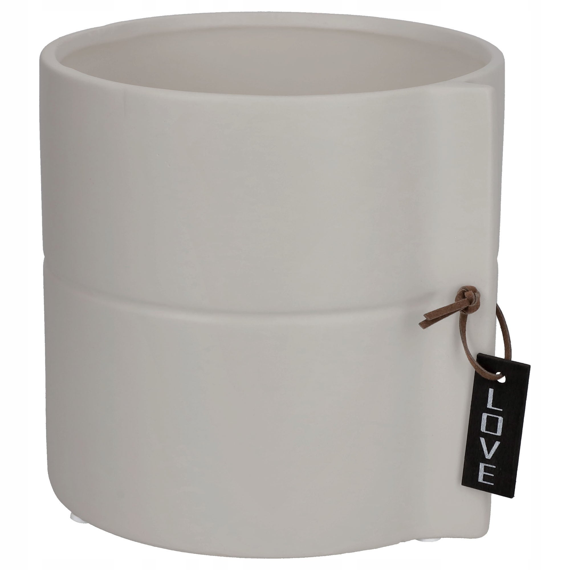 DONICZKA CERAMICZNA DONICA OSŁONKA NA KWIATY DONICZKĘ 13 cm OKRĄGŁA SZARA