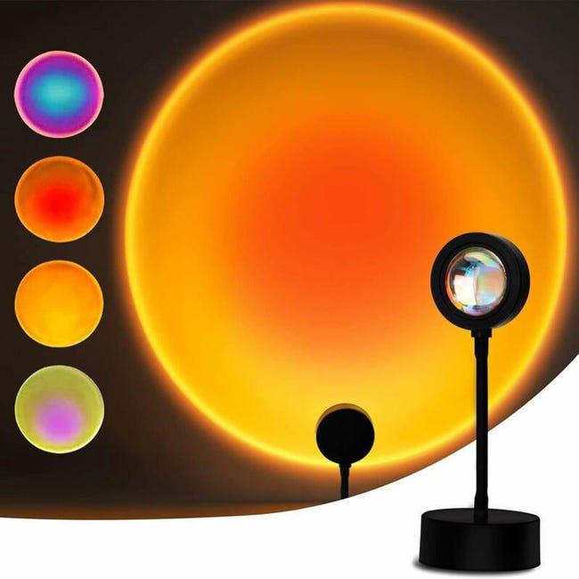 Lampa Sunset, Projektor Zachodu Słońca LED - 15 Kolorów, Obrót 360°, Dekoracyjna Atmosfera do Pokoju