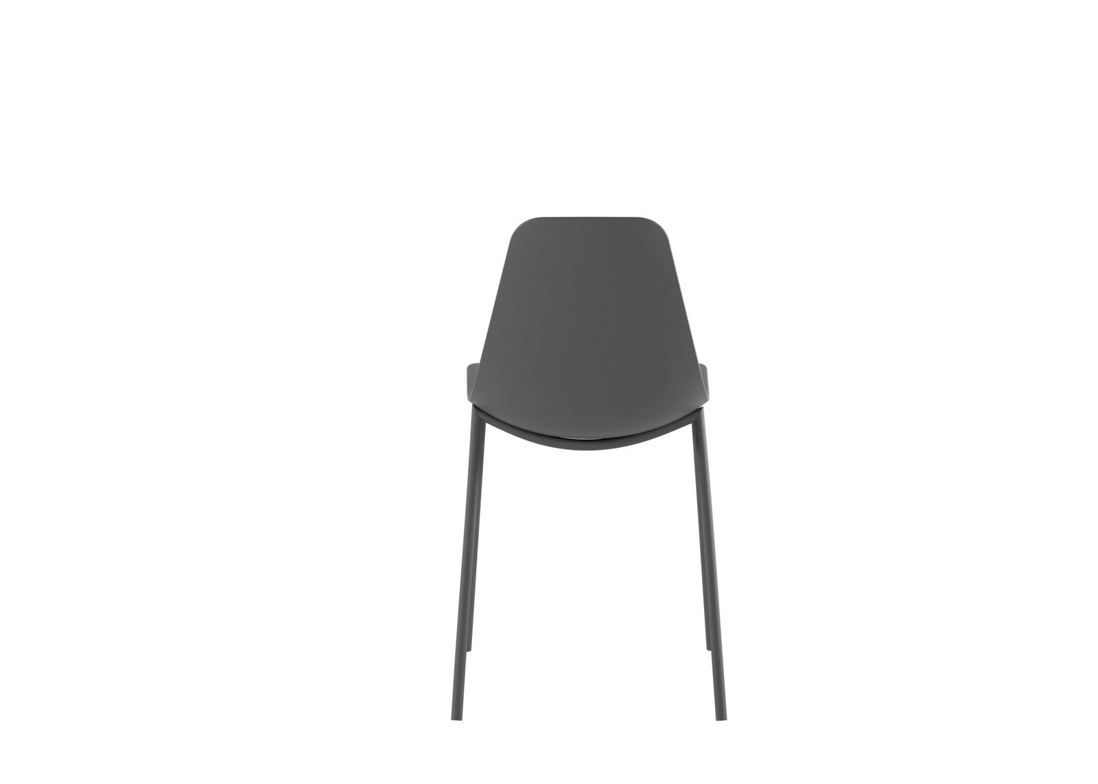 Fotel Frida, nowoczesny design z polipropylenu z metalowymi nogami – ergonomiczne siedzisko do mebli do wnętrz biurowych – ciemnoszary