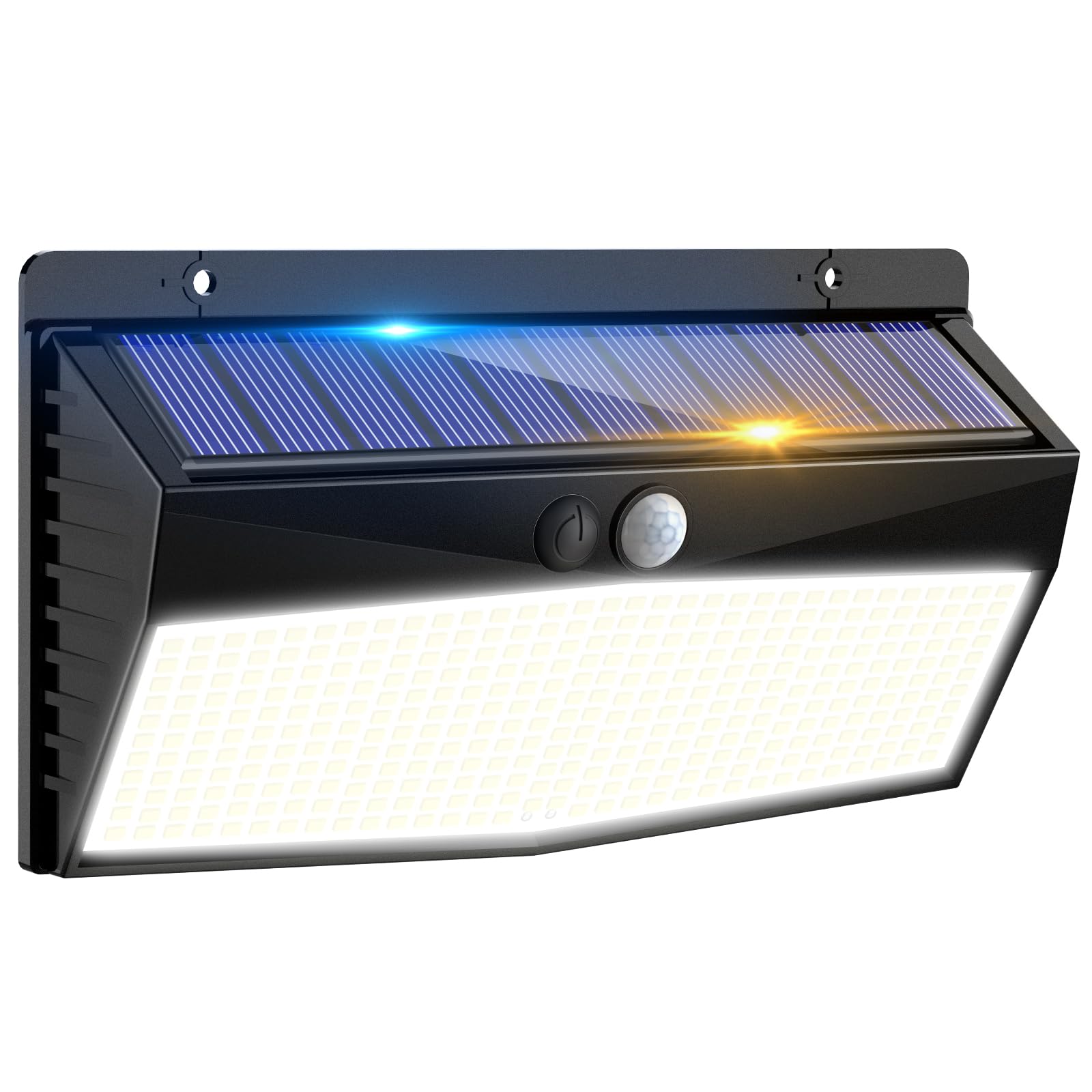 Zewnętrzna lampa solarna z czujnikiem ruchu, 368 LED, wodoodporna IP65, 3 tryby oświetlenia, odpowiednia do garaży, światło białe