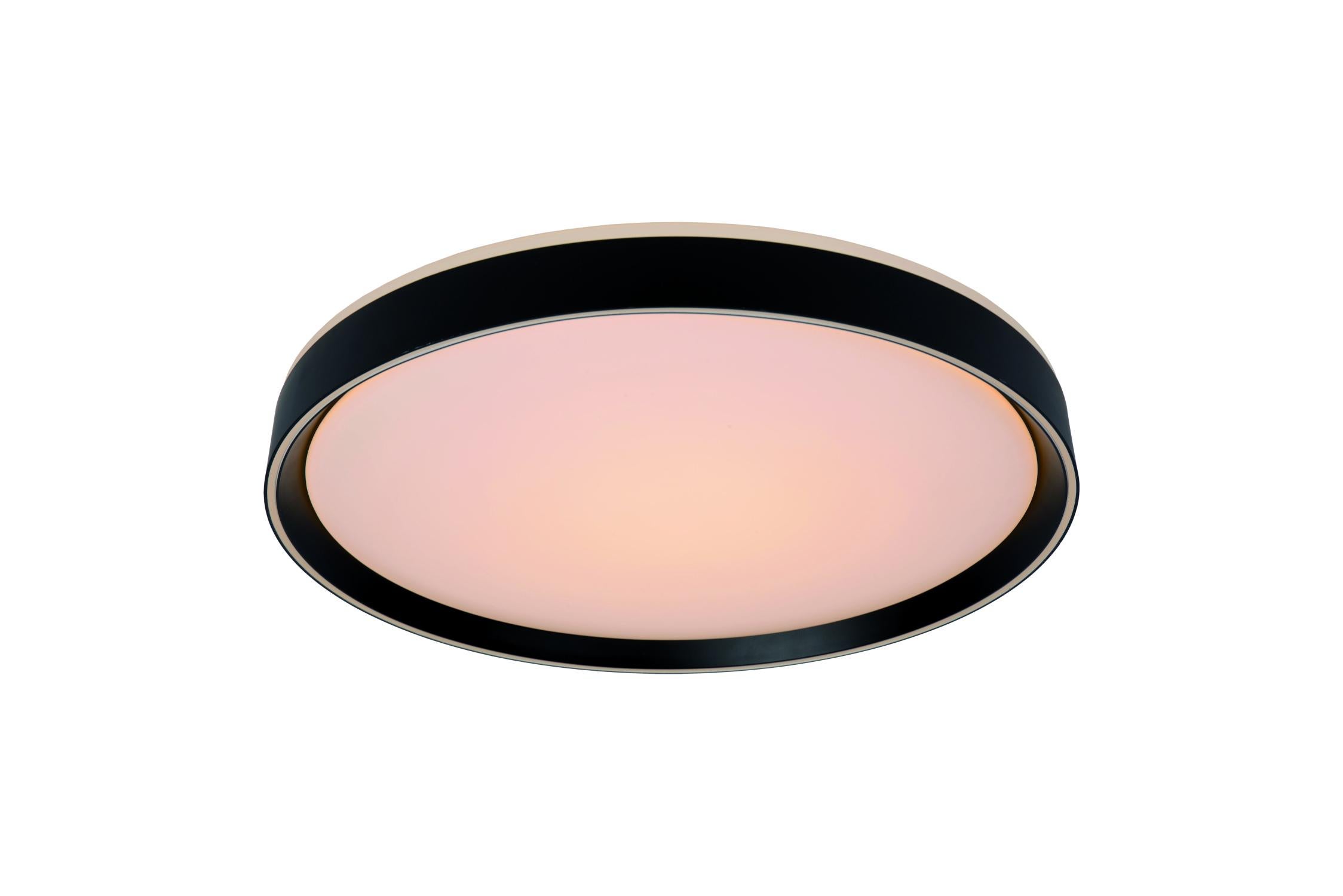 Plafon okrągły NURIA LED 18W Ciepła biel 1440lm czarno-biały wym:7,5x30x30cm IP20 Lucide