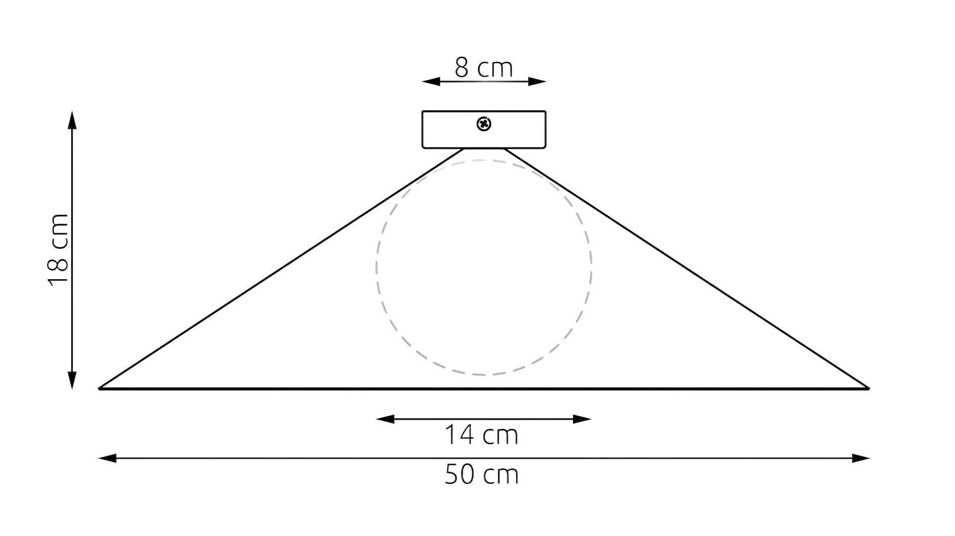 Lampa sufitowa minimalistyczna biała szklana kula stożek fi50cm 1xE14 10W MONO Emibig