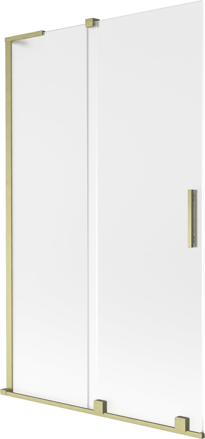 Mexen Velar L parawan nawannowy 2-skrzydłowy rozsuwany 110 x 150 cm, szron, złoty szczotkowany - 896-110-003-31-55