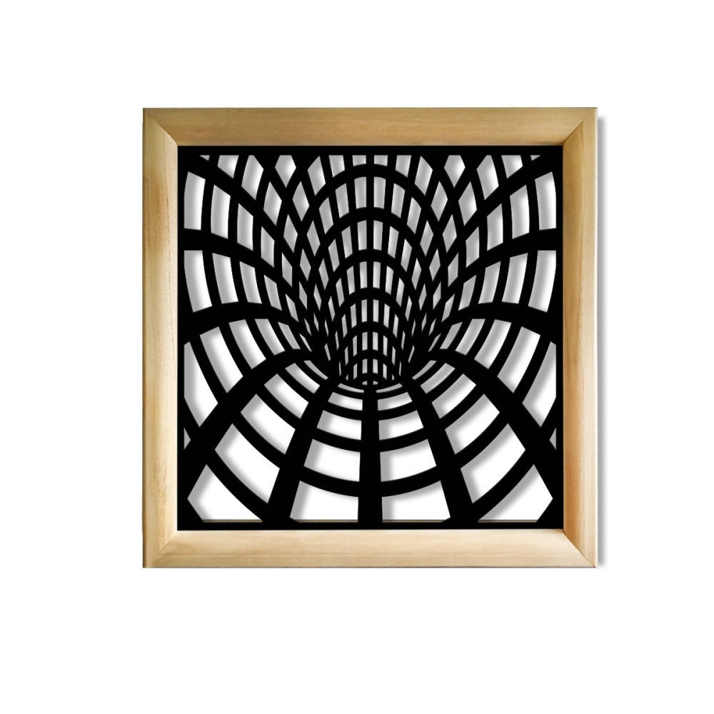 BLACK HOLE - Kwadratowe moduły dekoracyjne z drewna i PVC - Rozmiar 73x73 cm - Grubość 64 mm - Kolor wewnętrzny CZARNY