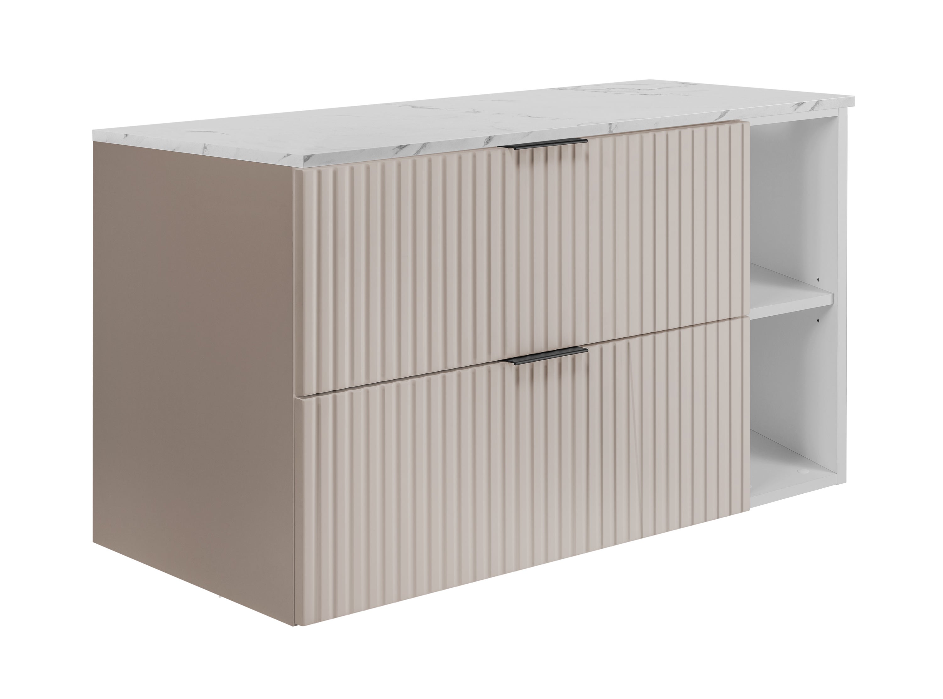Szafka łazienkowa wisząca, kaszmir / blat biały marmur (MDF), 100 x 57 x 46 cm