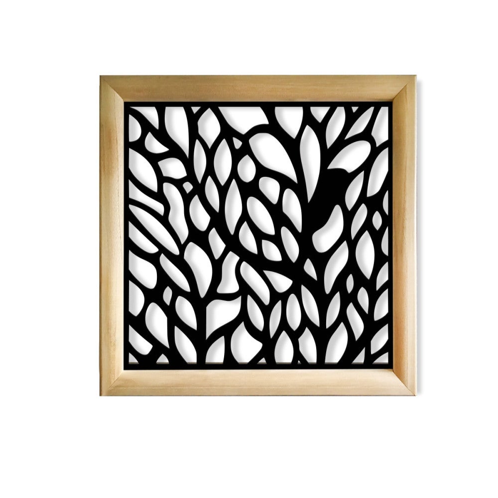 CODIUM - Kwadratowe moduły dekoracyjne z drewna i PVC - Rozmiar 48x48 cm - Grubość 47 mm - Kolor wewnętrzny CZARNY