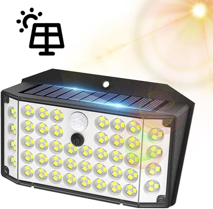 Światło solarne na zewnątrz, czujnik ruchu światła słonecznego wodoodporne IP67, projektor słoneczny w 3 trybach, lampa solarna biało-zimna 132LED.