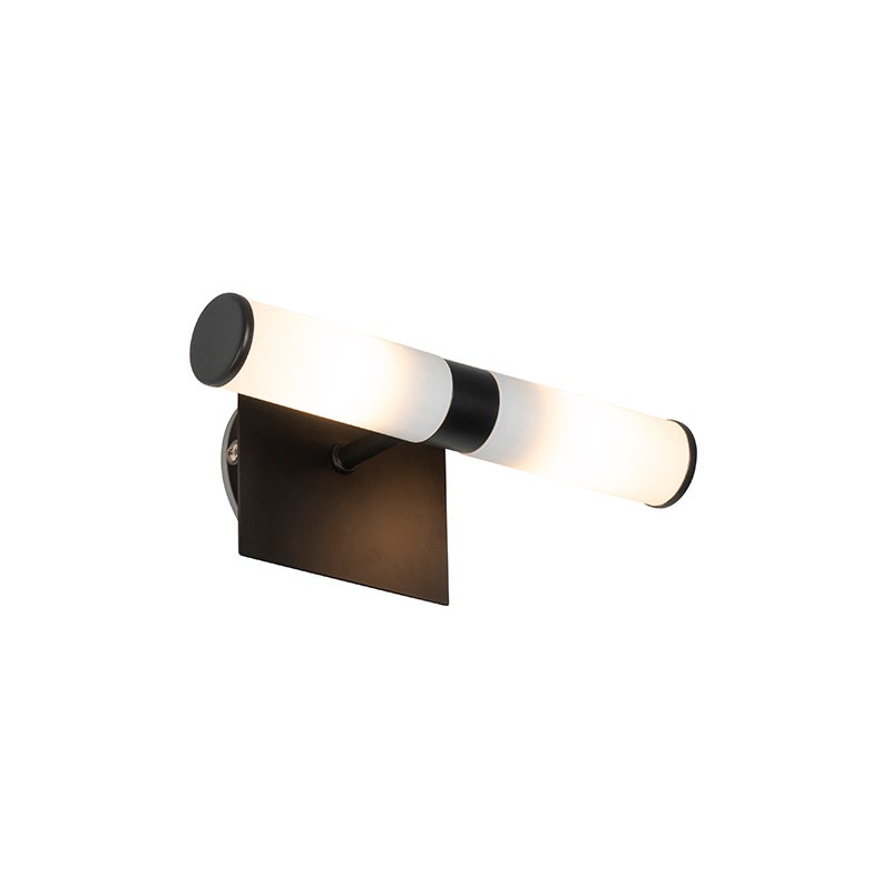 Qazqa nowoczesny lampa ścienna IP44 - Bath - czarny, żarówkami LED 2.5 w zestawie, g9, 2700k - 6500k, ściemnialny, z 2 punktami