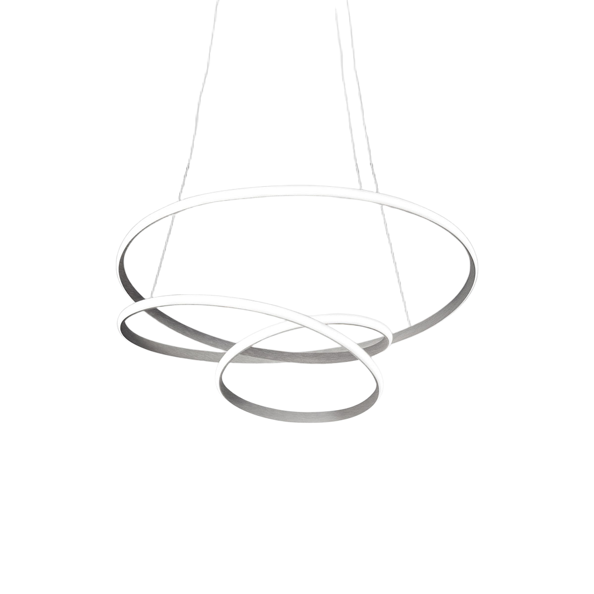 Lampa wisząca Diva S/P z tytanu i aluminium, 42W LED 2280lm 3000K, ściemnialna z odcięciem fazy i przyciskiem - Gea Luce