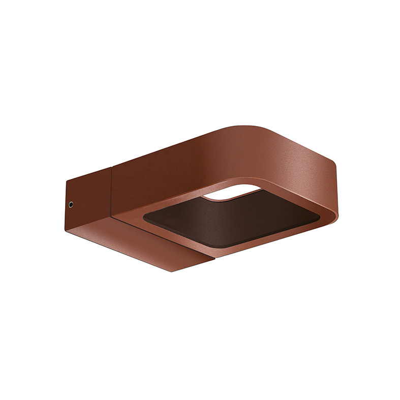 PITT 7W LED Kinkiet Zewnętrzny, 100-100° Podwójna Emisja, IP65 Konstrukcja Aluminiowa, 3000K Corten - Rossini Illuminazione