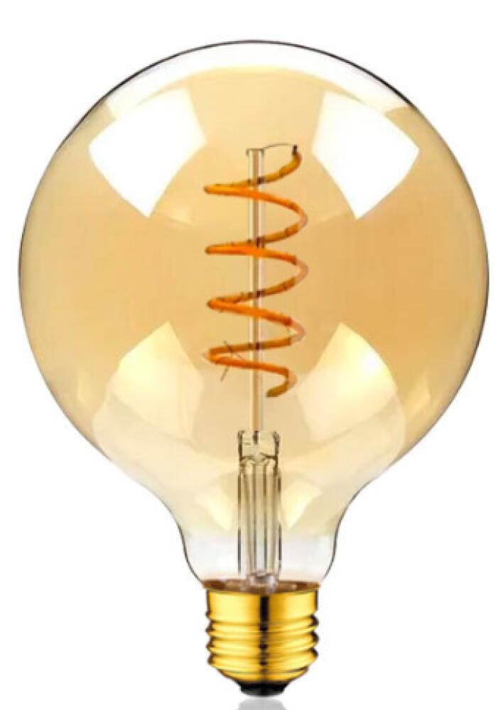 Żarówka LED E27, G125, ciepła biel, 360 lumenów, 3 W, bursztynowa, styl vintage