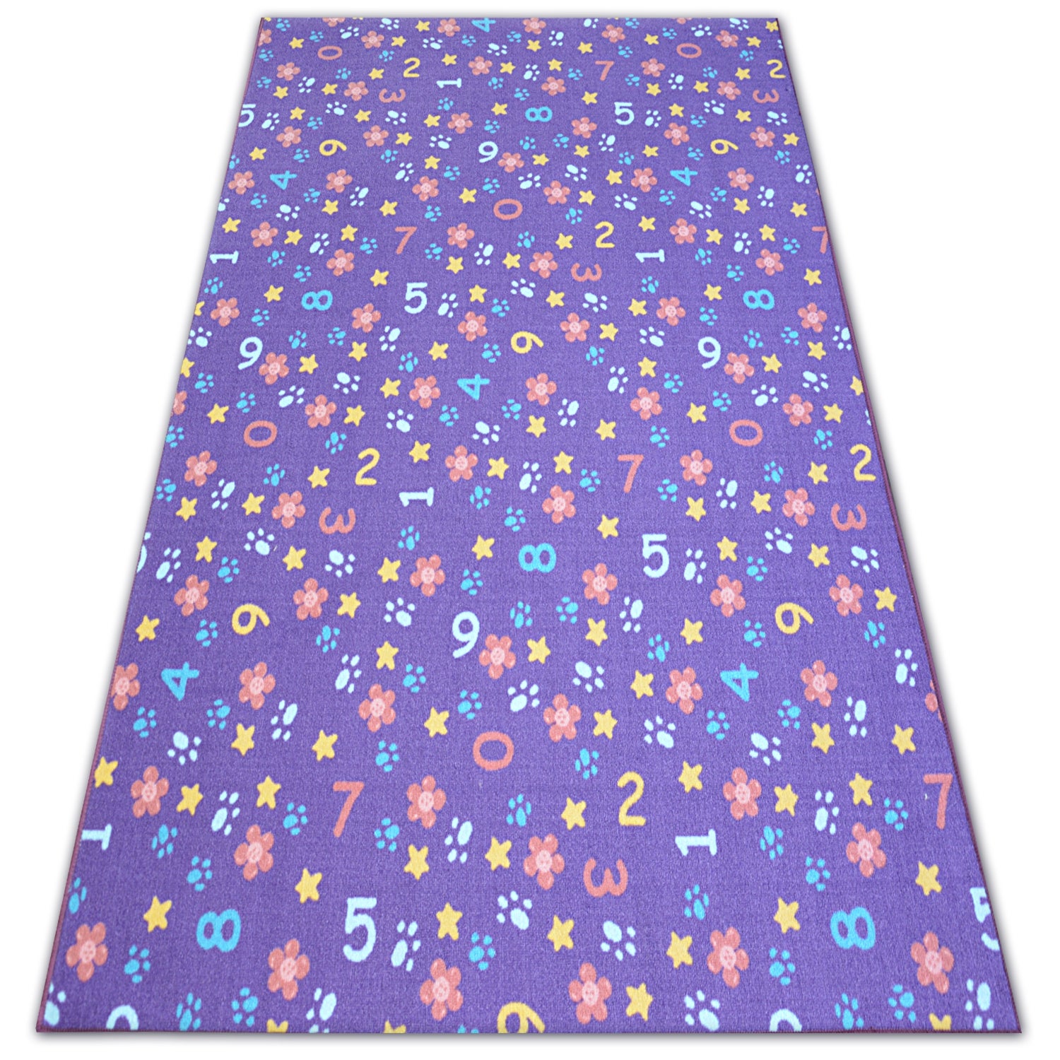 Dywan dla dzieci Numbers fiolet liczby, alfabet, cyferki 100x150 cm