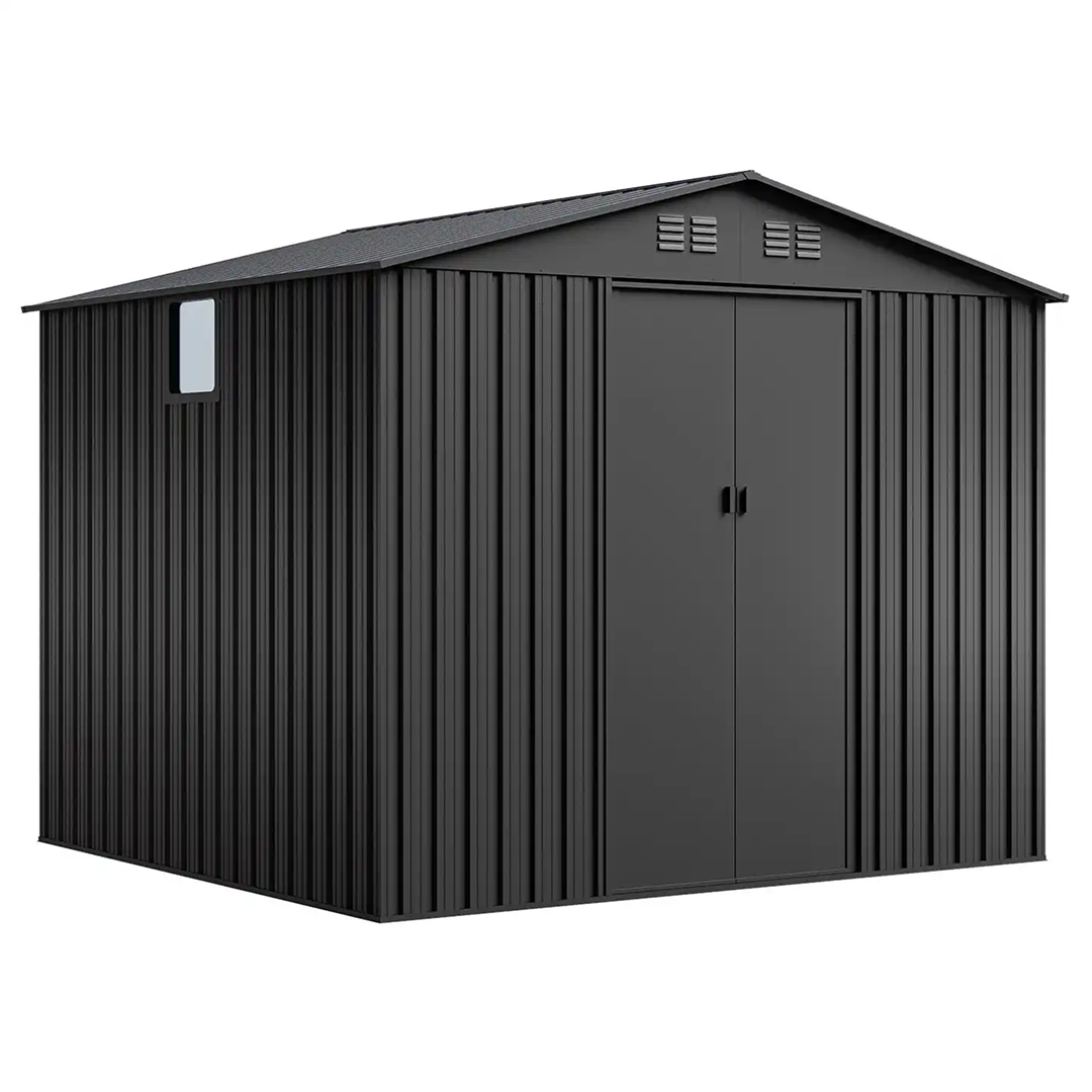 Domek metalowy NORDVIC Magni 283x251 cm, przesuwne drzwi, Cold Grey
