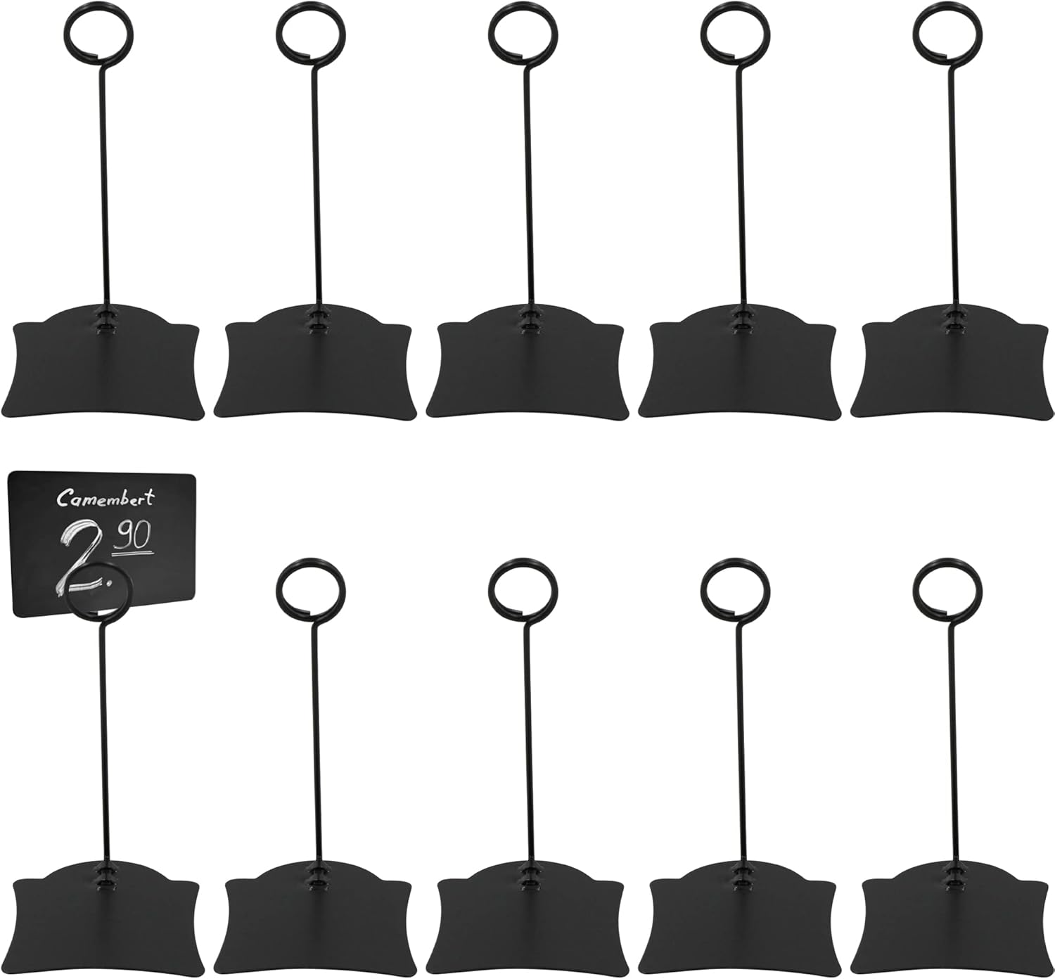 Uchwyty na klipsy do zdjęć i etykiet – czarne Uchwyty na żywność do cen, numerów stołów, kartek okolicznościowych, numerów, ciast, etykiet produktowyc