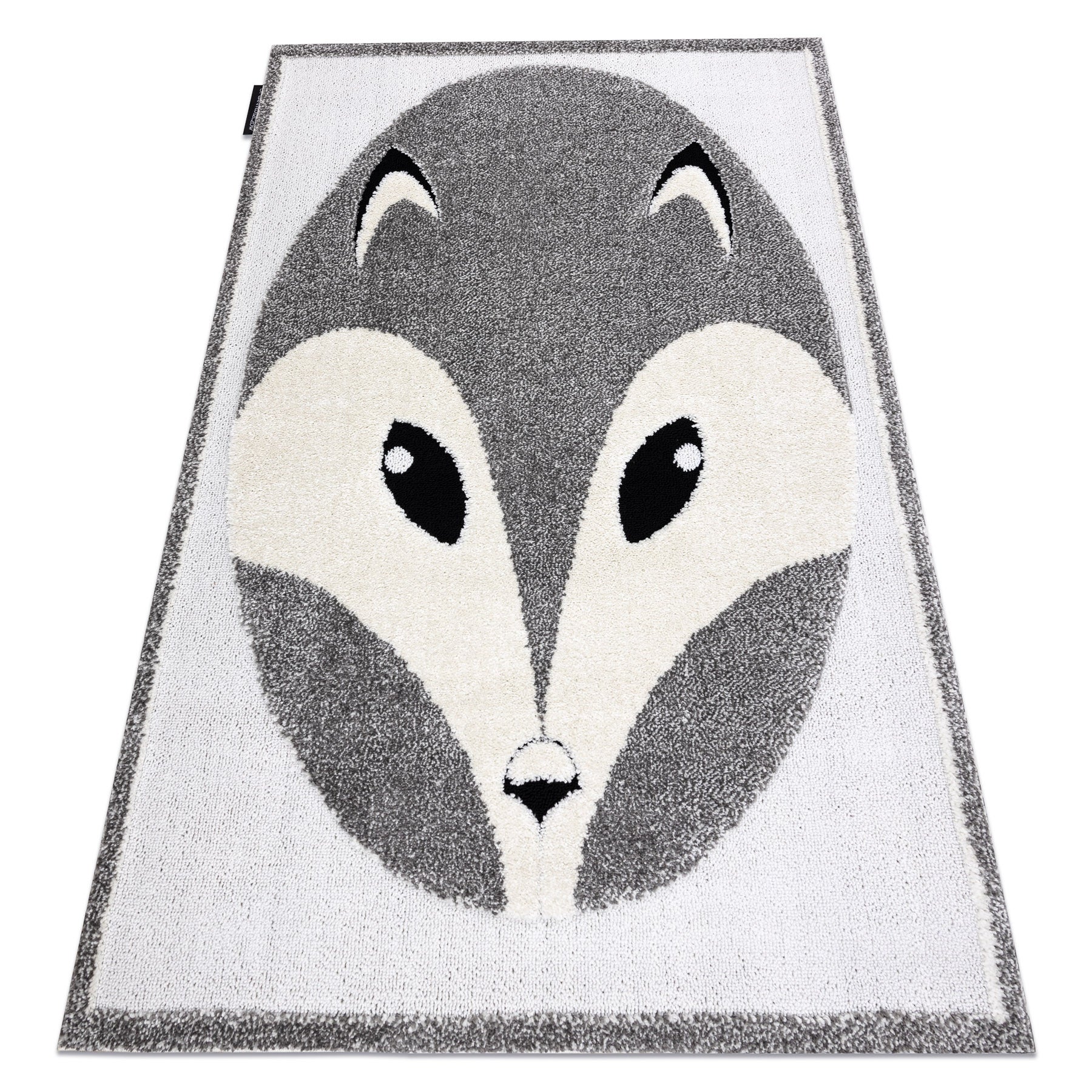 Dywan dziecięcy JOY Fox lisek, dla dzieci - Strukturalny, dwa poziomy runa szary / krem 160x220 cm