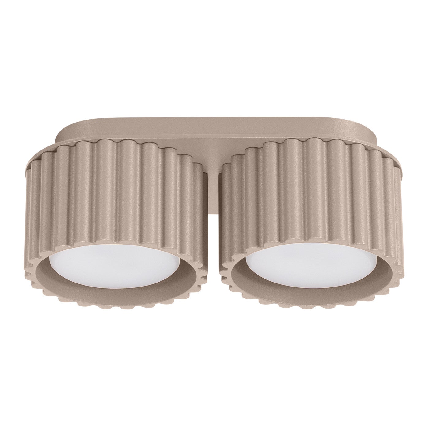Lampa sufitowa nowoczesna taupe owalna 21 cm ryflowane spoty 2xGX53 10W AURA Sollux Lighting