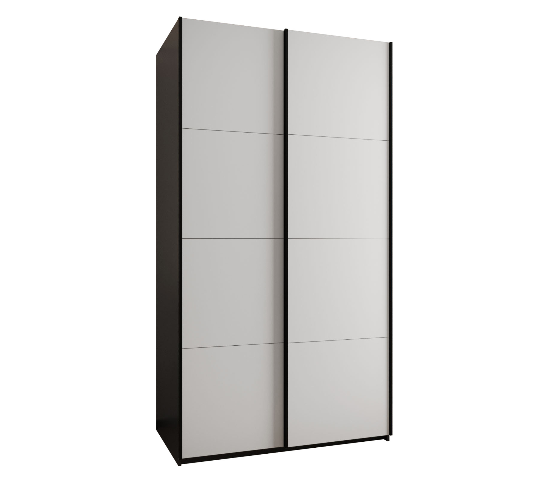 Szafa przesuwna wysoka Lux 1 140 x 64 x 245,5 cm czarny + biały + u. czarny - Abiks Meble