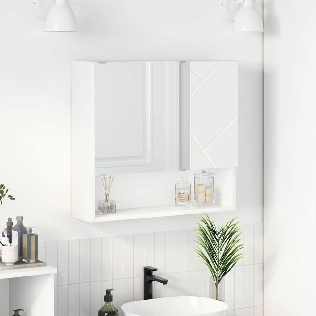 Szafka z lustrem Biały 59 x 17 x 55 cm Materiał drewnopochodny vidaXL