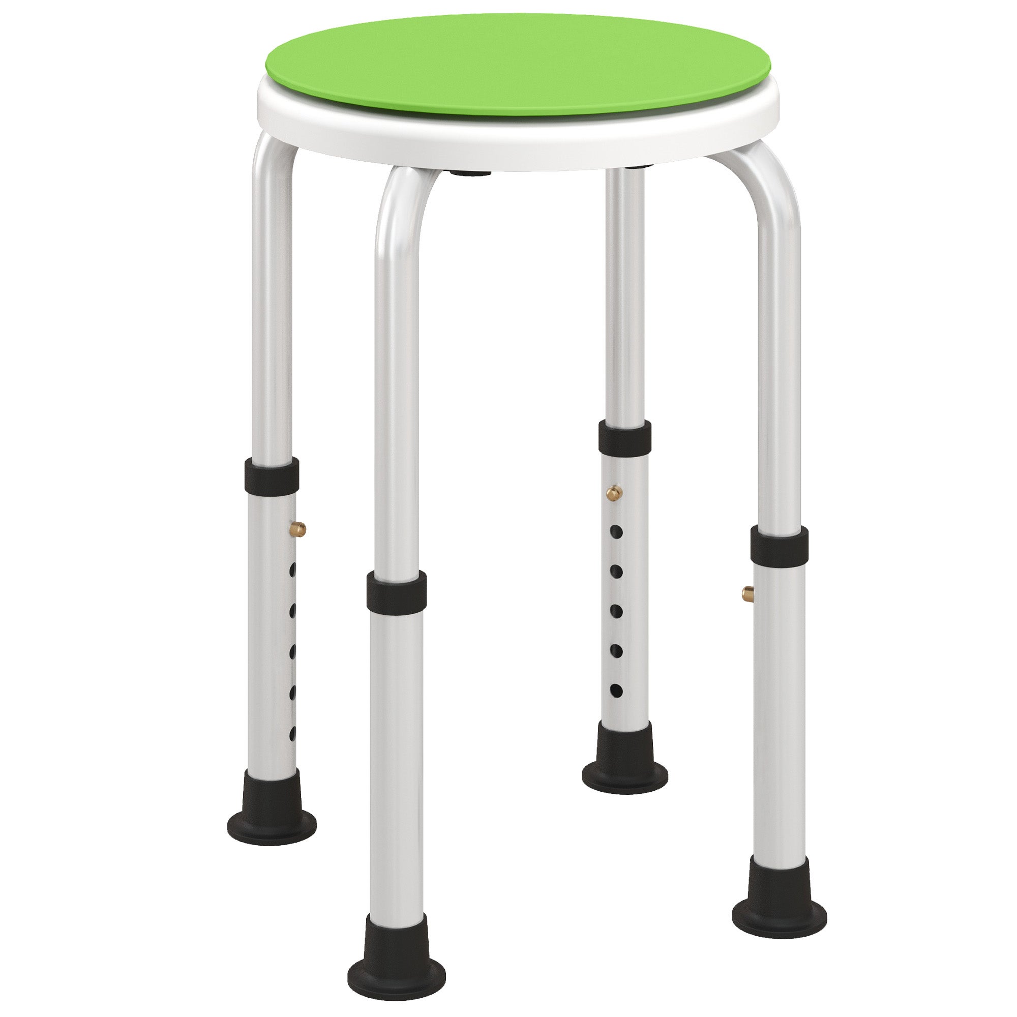 Taboret prysznicowy, siedzisko antypoślizgowe, regulowany pod względem wysokości, obrotowy o 360°, aluminiowy