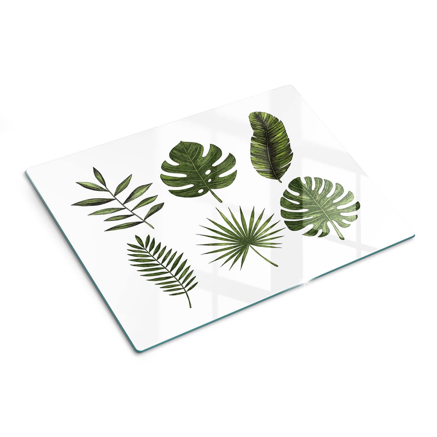 Deska kuchenna ze szkła hartowanego z grafiką - Tropikalne Liście - 30x40 - Tulup