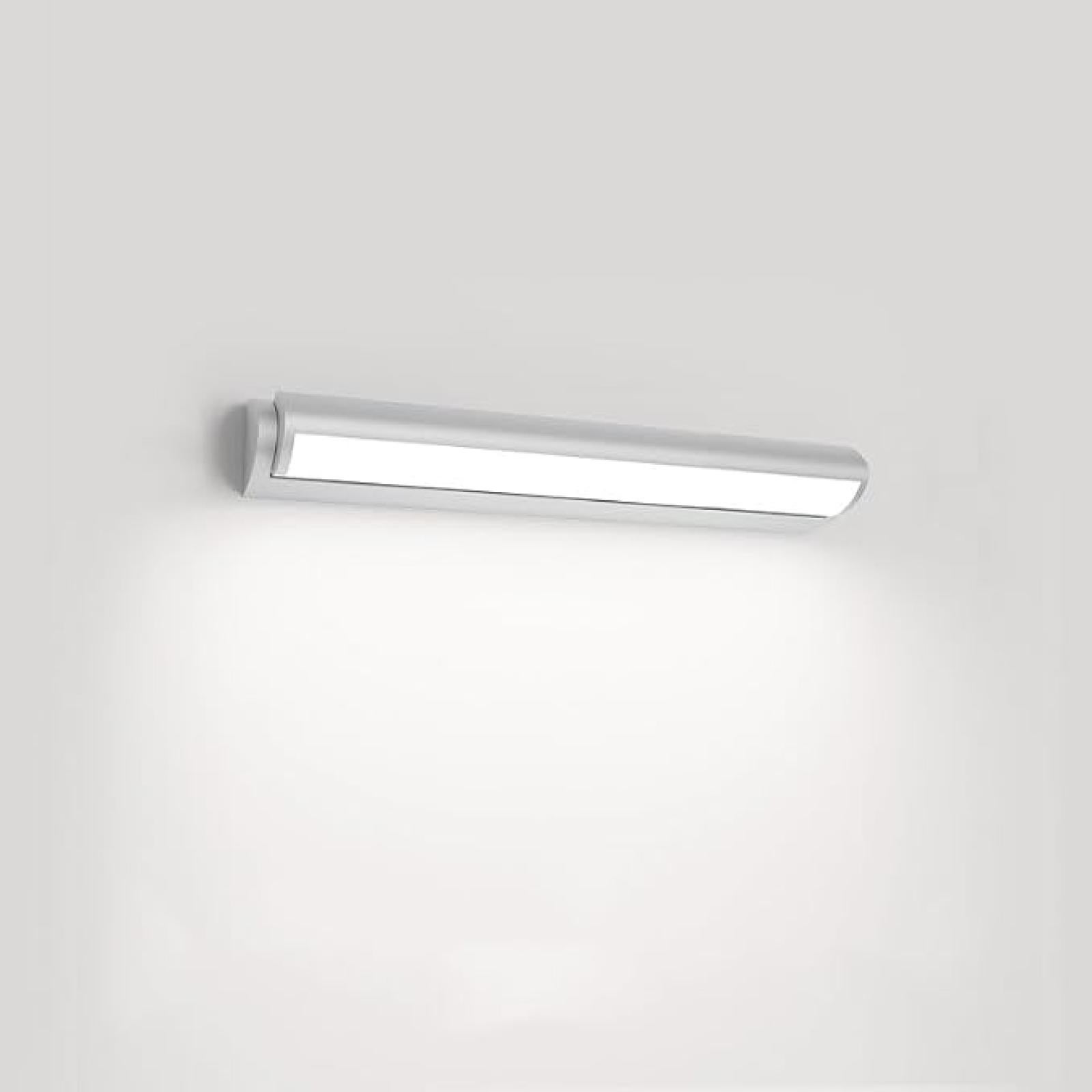 Lampa lustrzana LED, 120° regulowana, rurowa lampa ścienna, akrylowa lampka nocna do sypialni, srebrna i biała