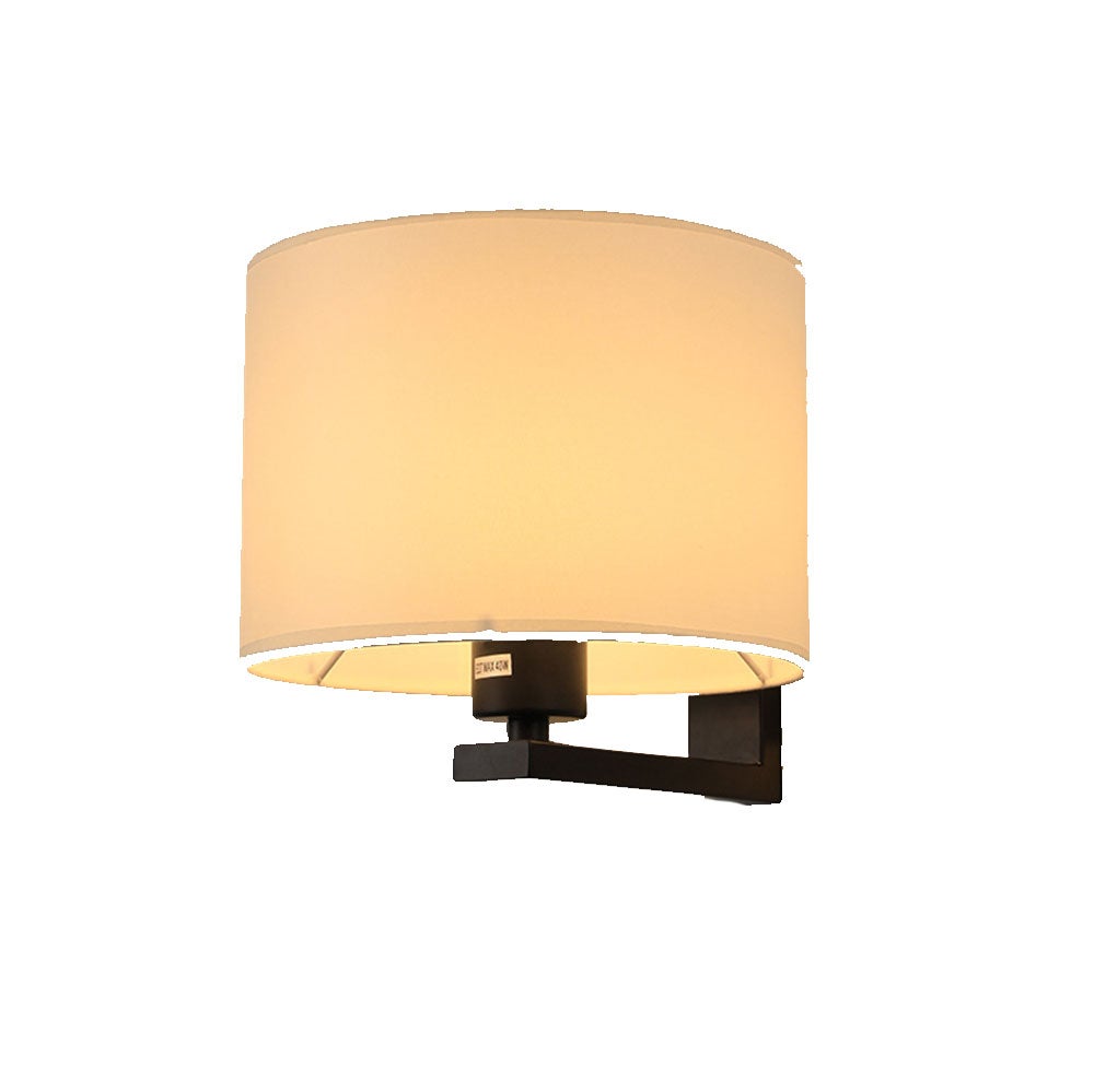 Regulowany kierunek, hotelowa lampa ścienna, prosta, nowoczesna lampa ścienna, czarny + biały klosz (w tym ciepła żarówka LED)