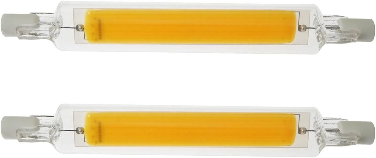 Żarówka LED o wysokiej jasności 78 mm 5 W 220 V R7S, podwójny trzonek COB, obudowa szklana, światło naturalne, opakowanie 2 szt.