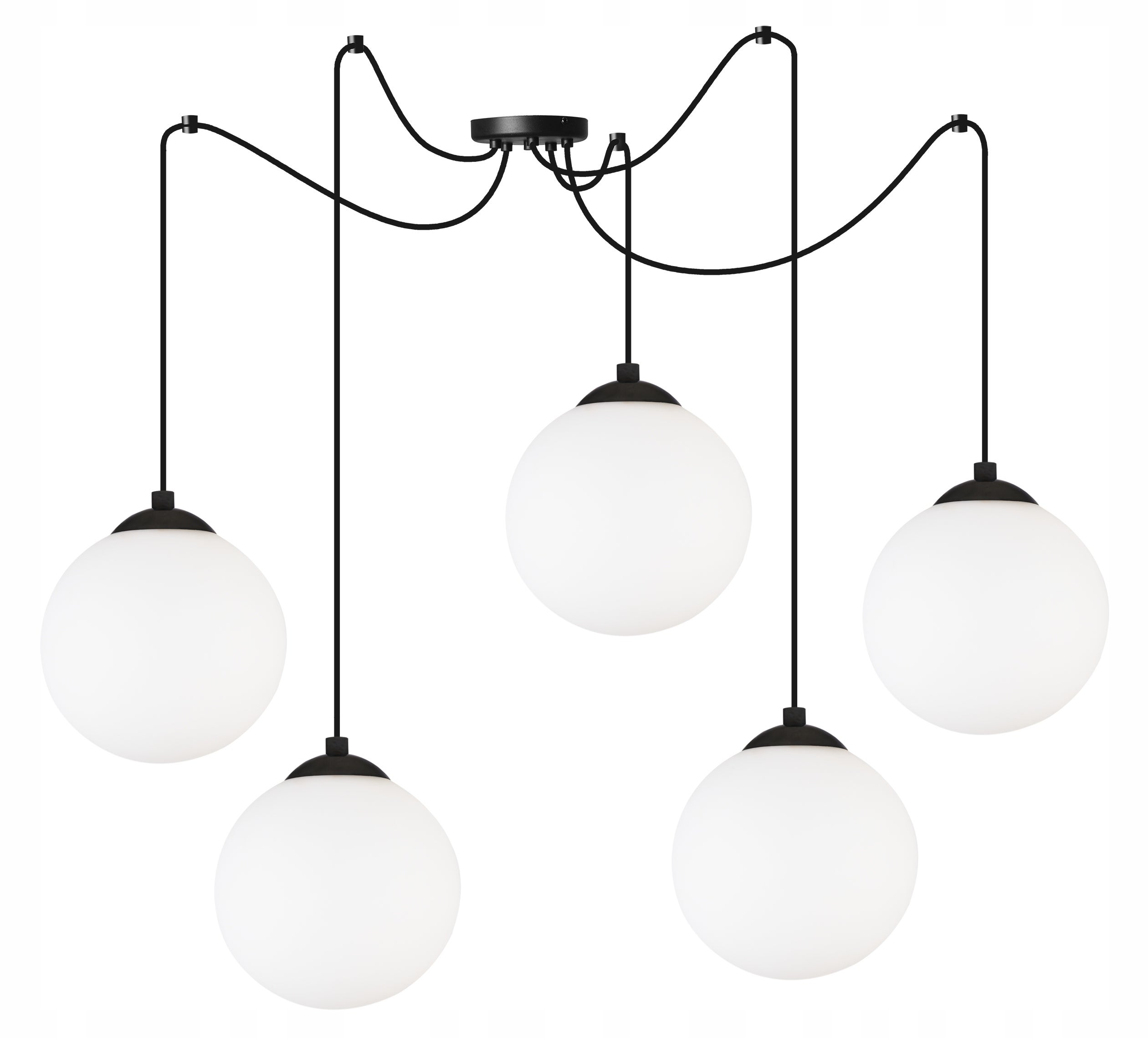 Lampa sufitowa wisząca Light Home LH Florence Pająk 5x E27 60W czarny/biały 15cm