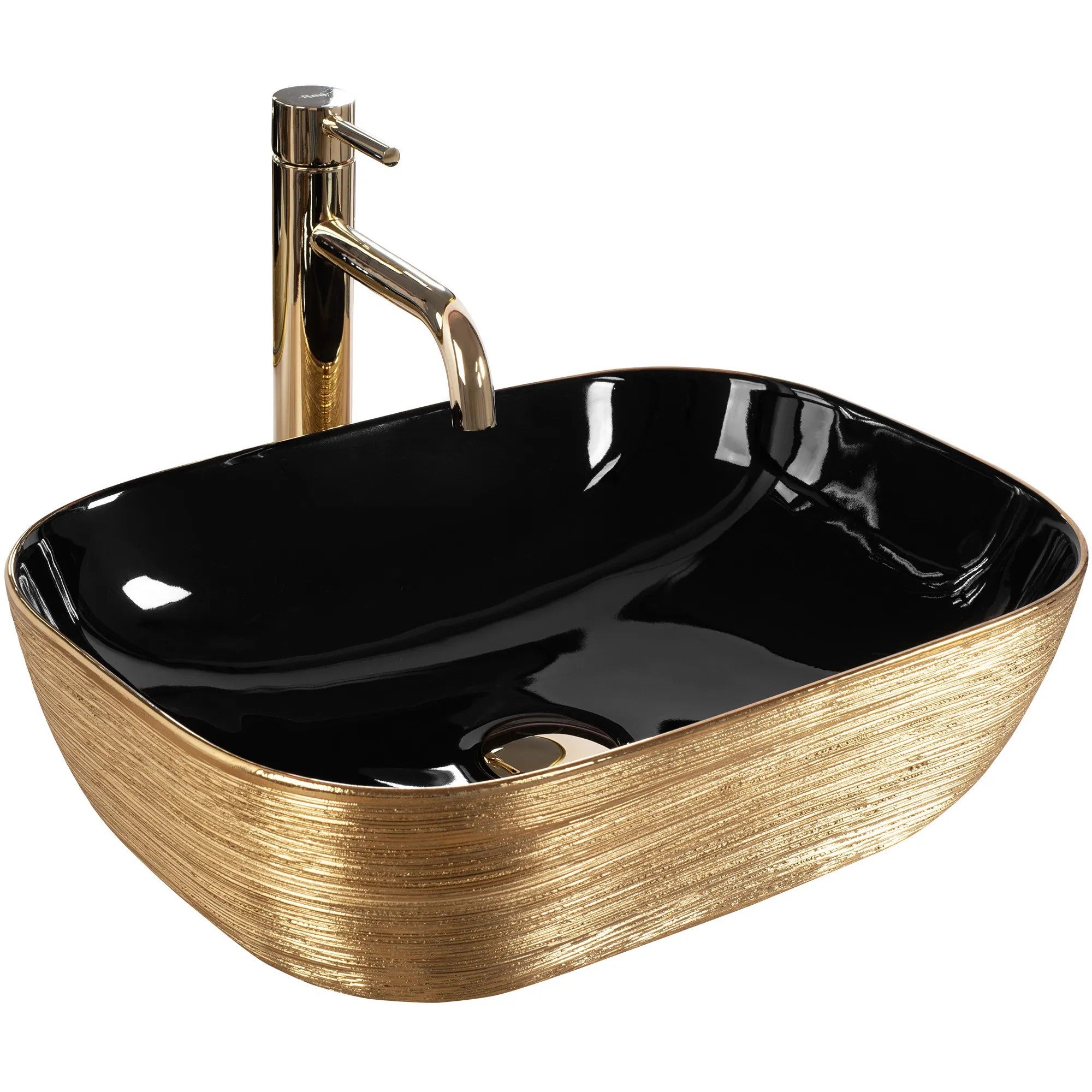LAVABO DA APPOGGIO REA BELINDA BRUSH GOLD / BLACK