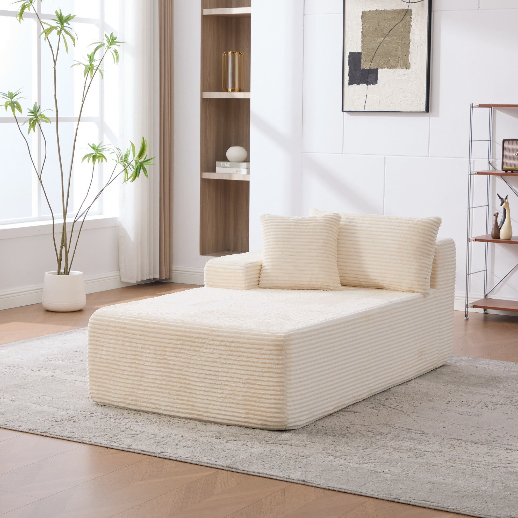 Modułowa sofa kompresyjna wykonana z tkaniny szenilowej wypełniona pianką wysokoelastyczną 30D. Łatwy do przenoszenia i z antypoślizgową podstawą