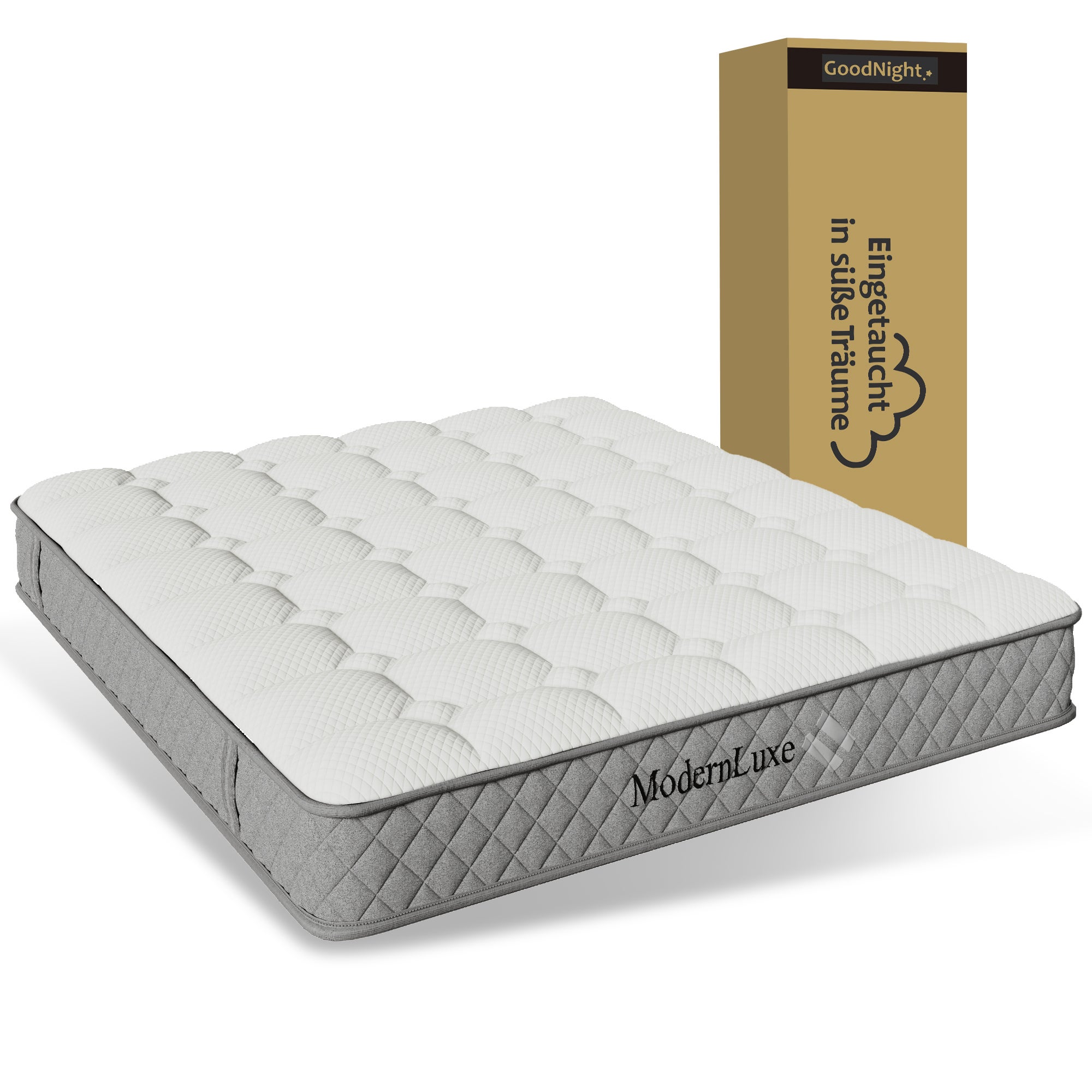 Materac kieszeniowy 7-strefowy 120 x 200 cm - Materac ortopedyczny z zimnej pianki o grubości 20 cm - Twardość H3 (średnio twardy) - 4 uchwyty