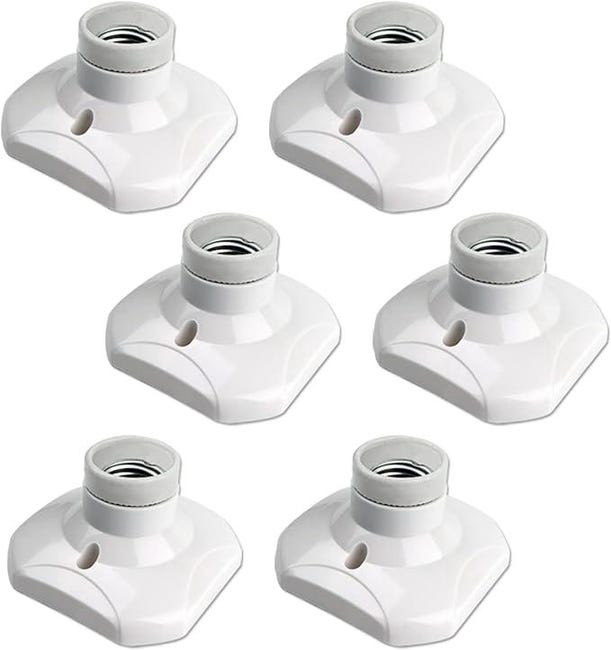 Zestaw 6 gniazd sufitowych E27 z wkrętami, gniazdo garażowe E27, AC 220-240 V, uchwyt na żarówkę LED, podstawa sufitowa, gniazdo E27
