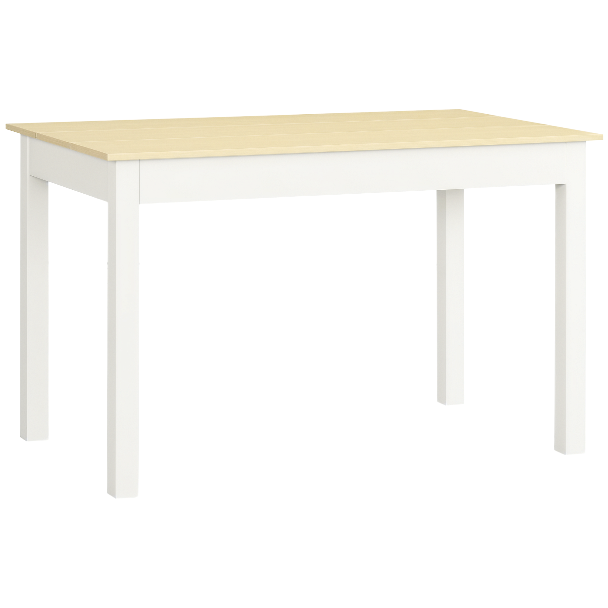 Stół jadalny dla 4-6 osób, nowoczesny design do kuchni i salonu, 119x70x75 cm, biały i drewniany