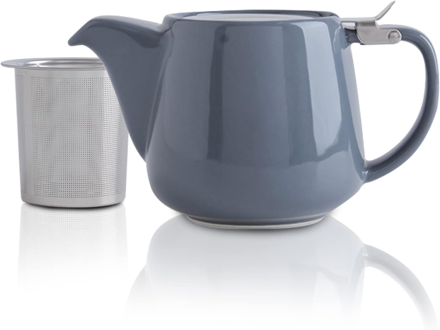 Porcelanowy czajniczek z pokrywką i wyjmowanym zaparzaczem – 1200 ml Ceramiczny czajniczek do herbaty kwitnącej (szary)