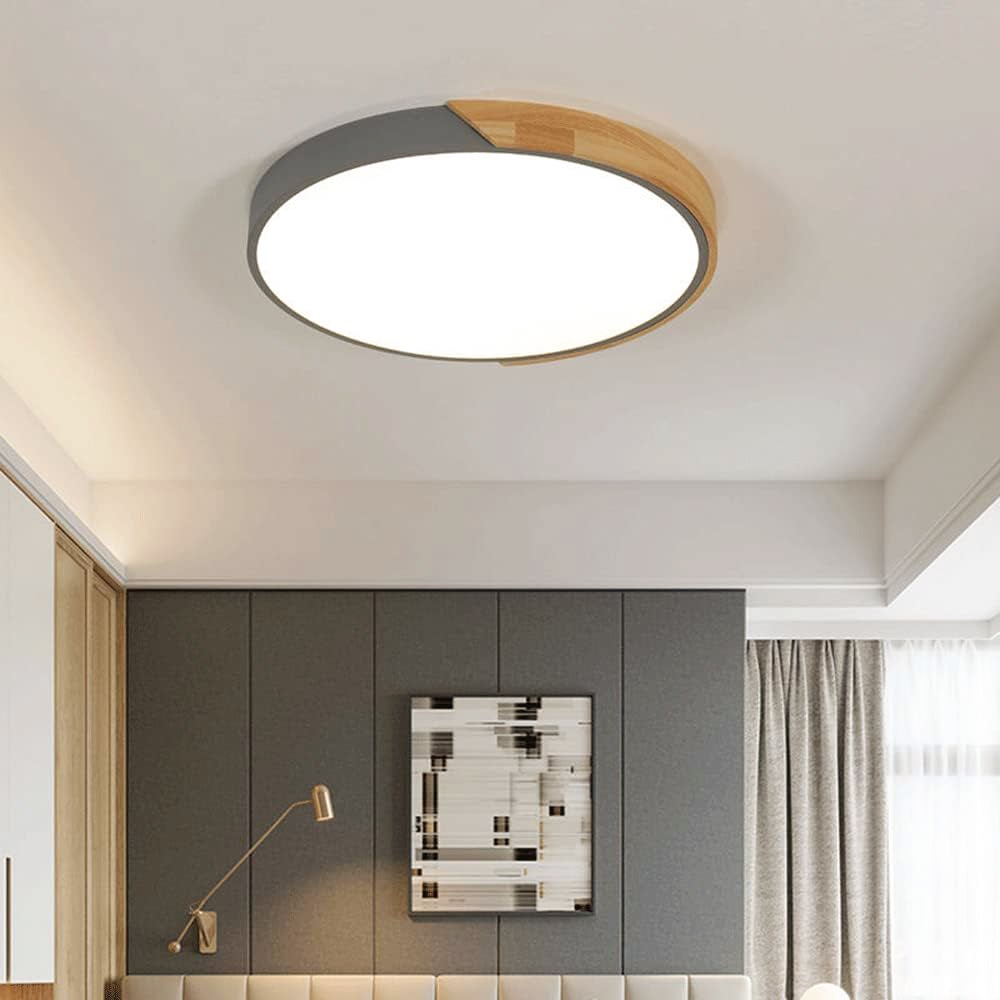 Plafon LED 40CM, Plafon metalowy, Plafon nowoczesny, Zielone światła dekoracyjne, Ciepłe światło 3000K (36W)